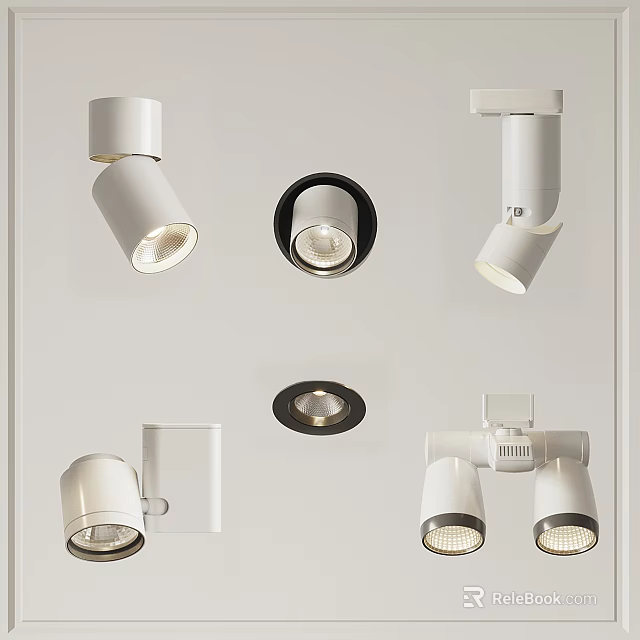Various Styles of Modern Downlights and Spotlights for Indoor Lighting 3d model 