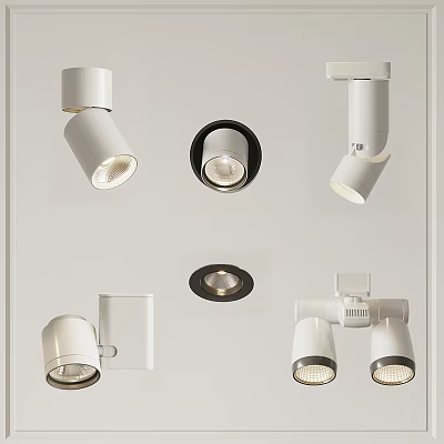 Various Styles of Modern Downlights and Spotlights for Indoor Lighting 3d model