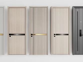 Modern swing door single door combination 3d model