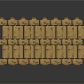 Set of Golden Decorative Household Items With Neatly Arranged Uniform Design