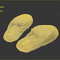 Blue Striped Fleece Slippers With Braided Sole And Comfortable Plush Lining