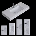 Sleek White Ceramic Washbasin With Modern Design And Various Sizes For Home Bathroom