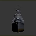 Detailed Warship 3D Model Showcasing Deck Armament Systems and Hull Design Features 3d model