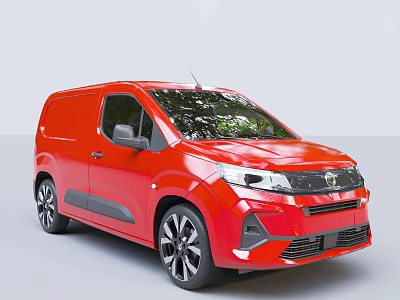 Hyundai red car van 3d model