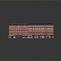 European Style Building With Red Exterior Multi Story Structure And Ground Floor Shops