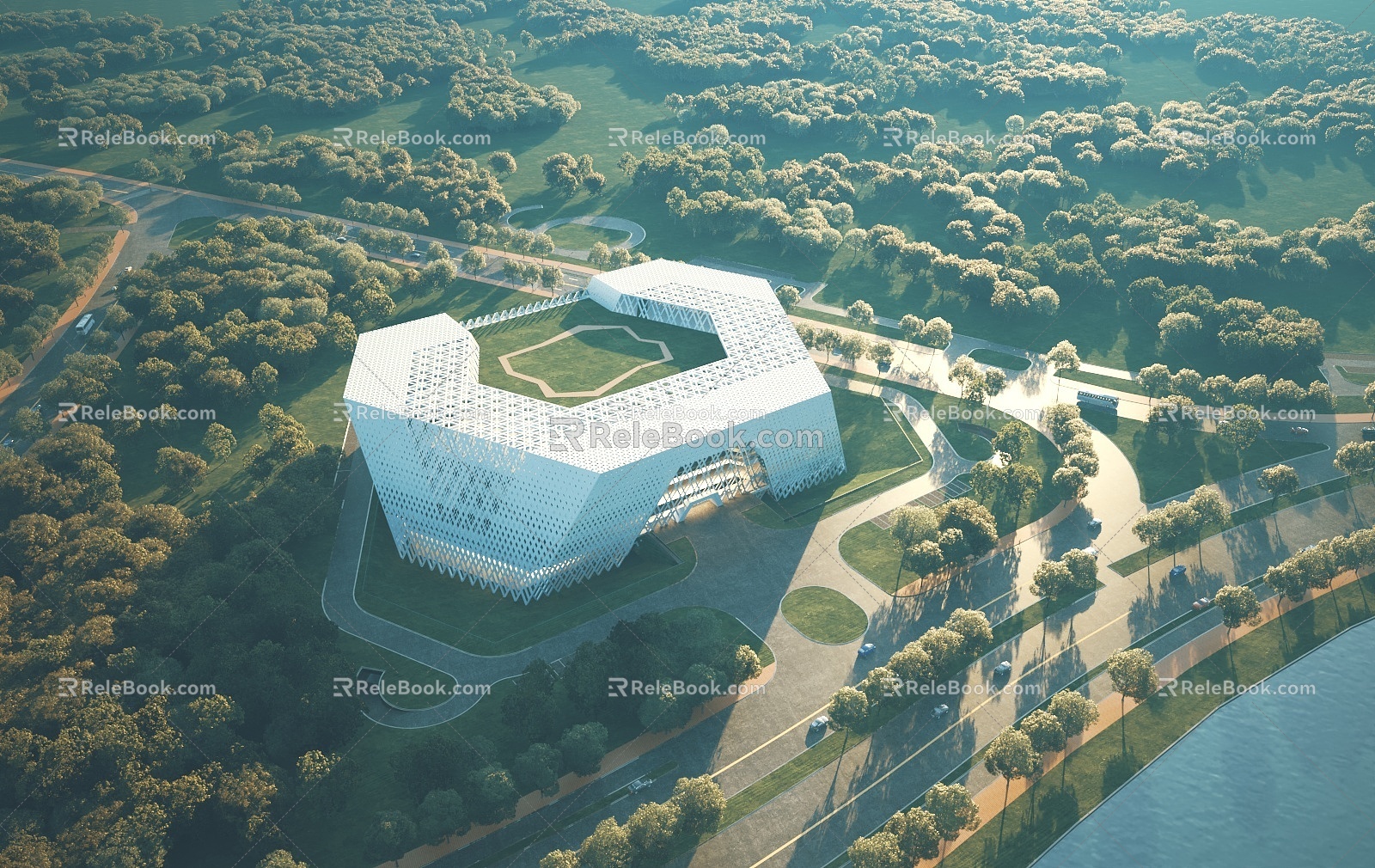 Modern Bird's Eye View Architecture Bird's Eye View Cultural and Sports Architecture Stadium Architecture Bird's Eye View 3d model