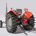 Red Classic Utility Farm Tractor Vehicle With Large Wheels Design