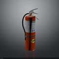 Industrial Red Fire Extinguisher With Metal Handle Hose And Safety Label