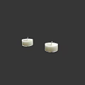 Two White Cylindrical Wax Candles On Dark Background With Unlit Wicks