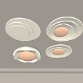 Modern Round White Ceiling Lights With Ambient Lighting Design For Home Interior 3d model