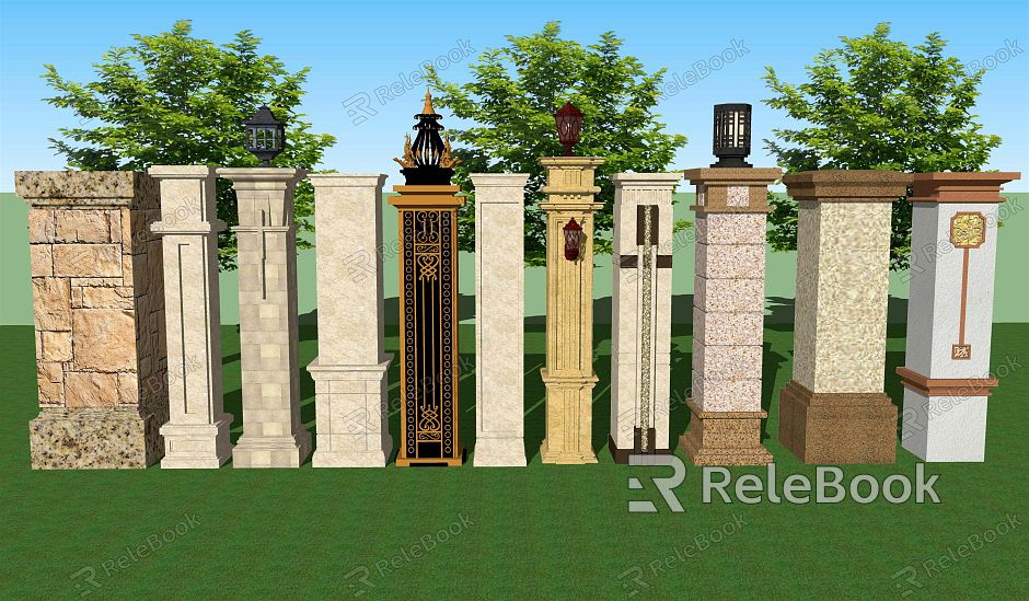 Jane European Roman Column Courtyard Garden Stone Gate Column Roman Column model