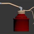 Industrial Equipment Red Oil Can With Metal Nozzle And Handle For Lubrication