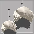 Modern Interior Chandeliers With Layered White Flower Petal Design And Soft Warm Glow