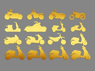 Motorcycle Cartoon Motorcycle Vector Motorcycle Material Motorcycle Silhouette Elements 3d model