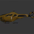Golden Aerospace Helicopter With Streamlined Design For Space Exploration Missions