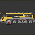 Lego Yellow Crane Truck Trailer Model With Detailed Design And Wheels