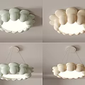 Modern Lamp Combination Simple Ceiling Lamp Flower Type Chandelier Cream Ceiling Lamp Children's Lamp Bedroom Lamp Combination 3d model