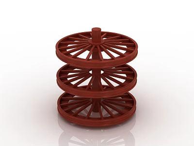 Red Rotating Tiered Storage Organizer Design For Kitchen Cabinets 3d model