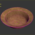Artisan Crafted Golden Bowl Shaped Sculptural Carving With Smooth Polished Surface