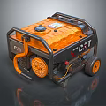 CAT Portable Generator With Orange Black Design And Wheels For Outdoor Use