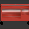 Red Mobile Tool Cart With Multiple Metal Drawers And Rolling Wheels For Storage 3d model