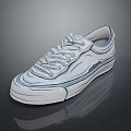 White And Blue Casual Sneakers With Stylish Striped Design For Everyday Wear