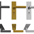 Modern Lever Door Handles in Black Gold Silver with Keyhole Design