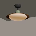 Modern Ceiling Light With White Lampshade Wooden Frame Green Connector And Silver Base 3d model