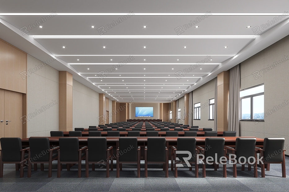 Modern large conference room report hall model