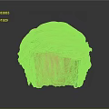 3D Character Creature Head Model With Orange Hairstyle And Sculpted Details