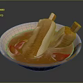 White Household Bowl With Orange Popsicles And Liquid On Dark Background