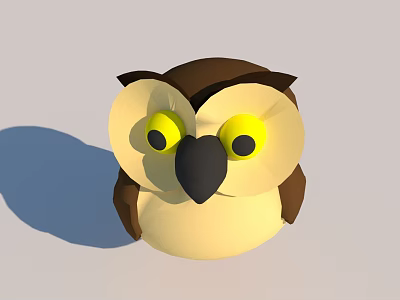 Cartoon Owl Shaped Kids Play Equipment With Yellow Eyes And Brown Body 3d model