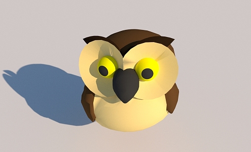 Children cute funny owl 3d model