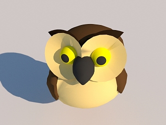 Children cute funny owl 3d model