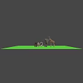 Game and Movie Characters Featuring Elephant Giraffe Bear Rhinoceros Cow 3D Models on Green Background