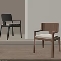 Modern Minimalist Solid Wood Dining Chairs With Armrests And Soft Upholstered Seats For Cozy Homes