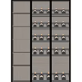 Elegant Modern Wine Cabinet With LED Lighting And Wooden Shelves For Wine Bottles