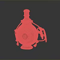 Traditional Handcrafted Decorative Bottle With Woven Details Colorful Patterns And Rope Accents