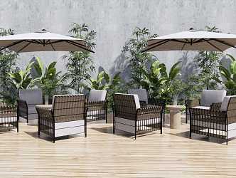 Modern Outdoor Sofa Outdoor Leisure Table and Chair 3d model