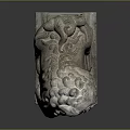 Stone Lion Sculpture Intricate Traditional Carving With Detailed Mane And Red Ball Pedestal