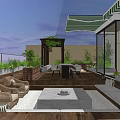 Rooftop Garden Design With Outdoor Seating Fire Pit Wooden Deck And Lush Greenery