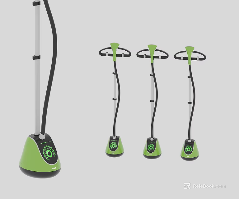 Green And Black Upright Garment Steamers With Modern Design For Multiple Home Use 3d model 