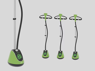 Green And Black Upright Garment Steamers With Modern Design For Multiple Home Use 3d model