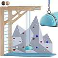 Indoor Kids Play Area With Climbing Wall Ladder And Swing