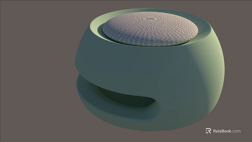 Smart Machine With Light Green Round Design And Textured Top Surface 3d model