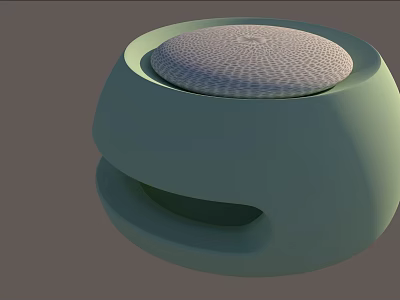 Smart Machine With Light Green Round Design And Textured Top Surface 3d model