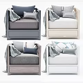 Modern Single Sofa With Diamond Lattice Frame Storage Drawer And Various Colors