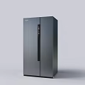 Haier Double Door Refrigerator with Dark Gray Brushed Surface Design 3d model