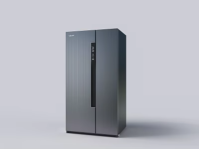 Haier Double Door Refrigerator with Dark Gray Brushed Surface Design 3d model