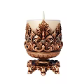 Ornate Bronze Decorative Candle Holder With Intricate Carvings And Base
